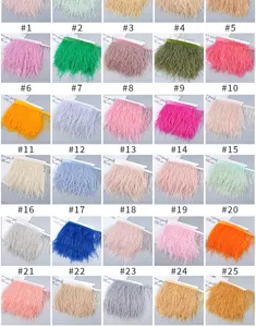 Ostrich feather trim fringe DIY craft wedding dress sewing garment accessory multicolored