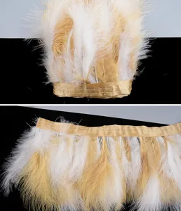 Ruban de franges en plumes pour décoration de vêtements DIY, accessoires d'artisanat.
