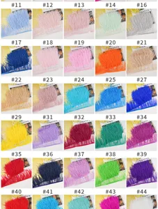 Ostrich feather trim fringe ribbon DIY sewing craft clothes accessories multicolor options