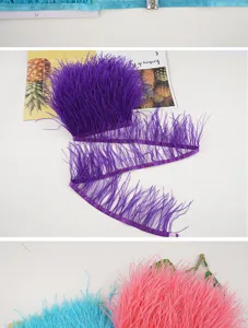 Ostrich feather trim fringe ribbon 10-13cm sewing craft DIY clothing dress decoration accessories