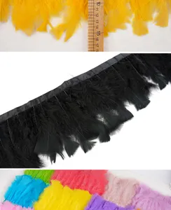 Wholesale 2m turkey feather trim fringe ribbon DIY sewing clothing costume craft decor supply