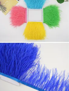 Ostrich feather fringe trim 10-13cm fluffy craft sewing costume garment decoration accessory.