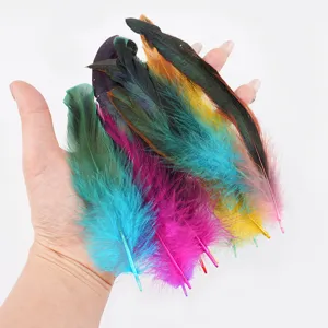 Plumas de Cola de Gallo Coloridas Pluma Natural Materiales de Manualidades DIY Para Sombrero Indio Juguete de Gato Fiesta Boda Decoración