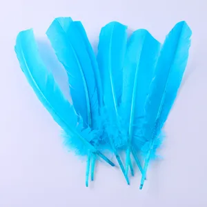 Lebendige blaue Truthahnfedern Bündel Basteln DIY handgemachte Dekomaterialien Hauptansicht