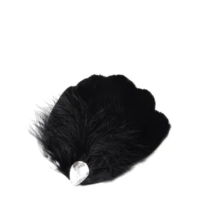 Black feather hair clip with crystal teardrop accent for kids dance party performance hair accessory