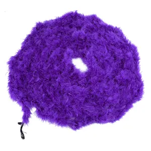 Striscia di boa in piuma di tacchino viola 1m per confezioni bouquet, artigianato e decoro.