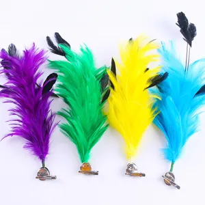 Colorful feather hair clips handmade wire feather hair accessories for party stage performance.