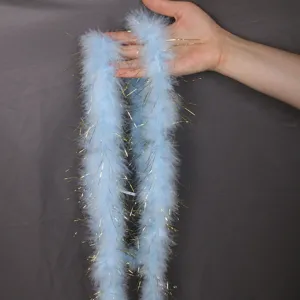 Colorful Turkey Feather Boa With Gold Wire Tinsel 2M Length DIY Craft Garland For Christmas Holiday Party Decoration Handcraft