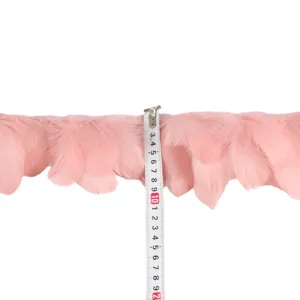 Ruban de frange en plume rose bande de plumes d'oie pour artisanat DIY vêtements 1m.