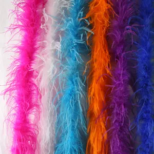 Fluffy Ostrich Feather Trim Ribbon DIY Craft Garment Sewing Accessories Collar Cuffs Party Wedding Decoration