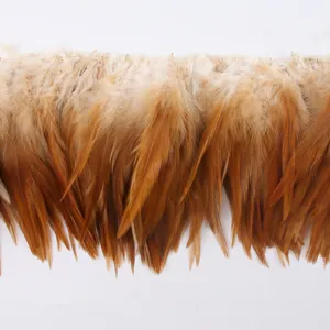 Brown feather trim detail shot, perfect for DIY crafts, clothing accessories and dream catchers.