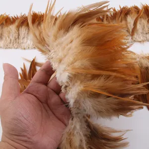 Brown feather trim for DIY crafts, apparel decoration and handmade dreamcatcher accessories.