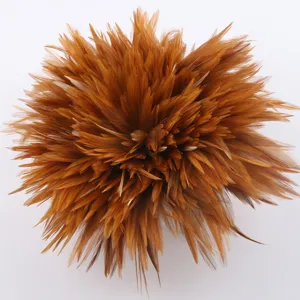 Fluffy brown feather ball DIY craft accessory for hair clips, clothing and dream catcher