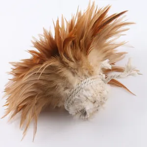 Brown feather craft DIY handmade accessory feather shuttlecock cat teaser accessory
