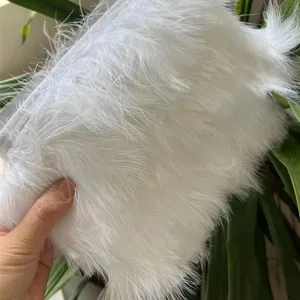 Bolso de mano de plumas blancas esponjosas suave bolso de noche peluche accesorios
