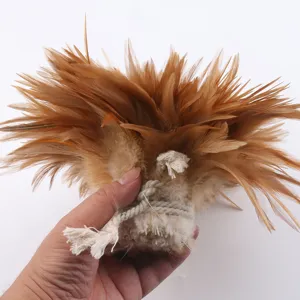 Brown craft feathers bunch with cotton tie for DIY handmade hair accessories dream catcher