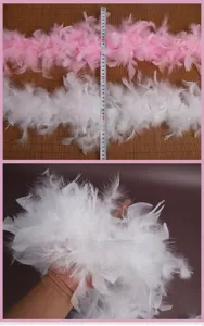 Fluffy turkey feather boa colored feather strips for DIY clothing and party decoration