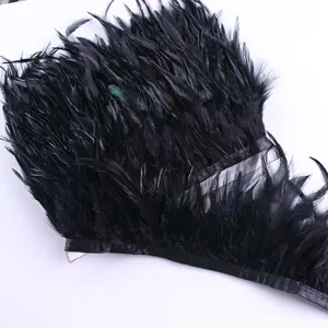 Black feather trim ribbon for sewing garment dress costume craft decoration apparel supply
