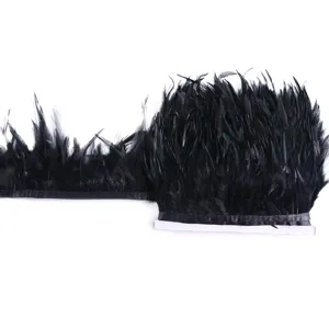 Black feather trim fringe ribbon for clothing skirt DIY craft decoration accessories