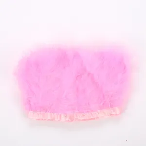 Rosa Truthahn Feder Besatz DIY Kleidung Zubehör flauschige Fransen Handwerk Dekoration