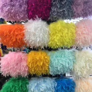 Bordure en Plume Artisanale DIY Plume de Dinde Naturelle Douces Plumes Pour Couture Vêtement Costume Fête De Mariage Décoration De La Maison
