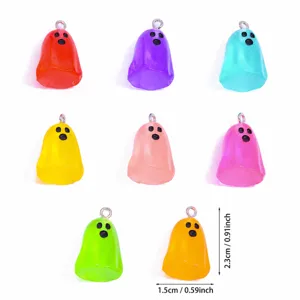Colorful resin ghost charms Halloween DIY jewelry pendants necklace keychain accessories