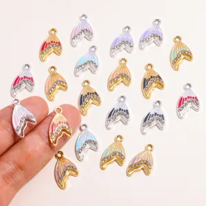 DIY aleacion estrass gota aceite colgante cola de pez para creacion de joyas hechas a mano.