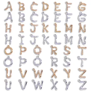 DIY Alliage Lettres Anglaises Charms Strass Pendentifs Initiaux pour Collier Bracelet Fabrication de Bijoux