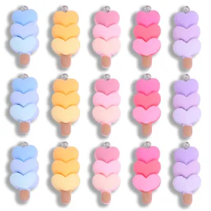 Colorful Love Lollipop Resin Pendant Charms DIY Handmade Necklace Keychain Jewelry Making Craft Accessories