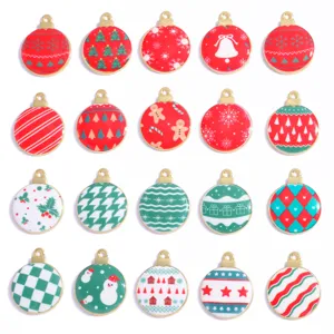 Ciondoli in Lega Smaltata a Palla Luminosa di Natale Collana Fatta A Mano DIY Portachiavi Accessori per la Creazione di Gioielli