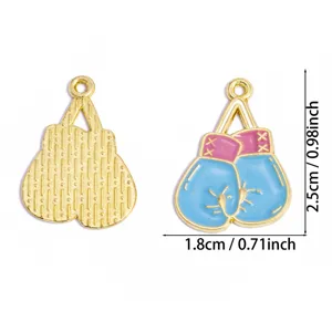 Niedlicher Boxhandschuh Emaille Anhänger aus Legierung für DIY Schmuck und Basteln.