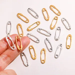 Alloy safety pin charms DIY jewelry pendants for handmade necklaces and bracelets.