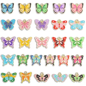 Pendentifs Papillon Colorés en Alliage Émaillé pour la Fabrication de Bijoux DIY Collier Fait Main Porte-Clés Breloques pour Femmes Accessoires de Filles