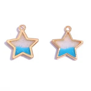 DIY verloop ster emaille hanger charms voor handgemaakte sieraden ketting maken 2st