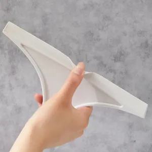Raclette de Nettoyage pour Verre de Ménage Essuie-Glace de Fenêtre Nettoyeur de Miroir avec Manche en Bois et Lame TPR Outil de Nettoyage Quotidien