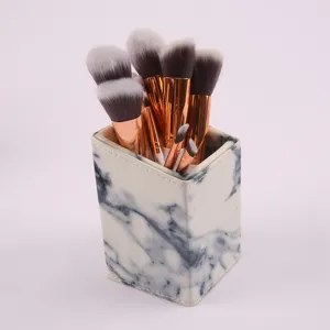 Marmor Muster Make-up Pinsel Set mit Halter, professionelle Kosmetikpinsel für den Alltag.