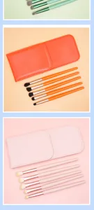 Kompaktes Lidschattenpinsel-Set mit praktischer Tasche für präzises Augen Make-up ideal.