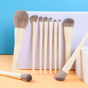 Professional Makeup Brush Set Soft Synthetic Fiber Bristles Solid Wood Handle Matte Aluminum Tube Full Face Cosmetics Tools