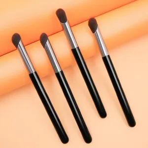 Professional Angled Finger Concealer Brush With Soft Synthetic Hair And Wood Handle Precise Thumb Shaped Detail Makeup Tool For Dark Circles