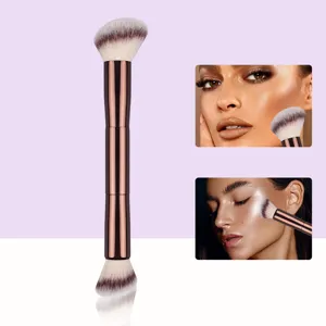 Dubbelzijdige make-up kwast zachte synthetische poeder blush contouring gereedschap.