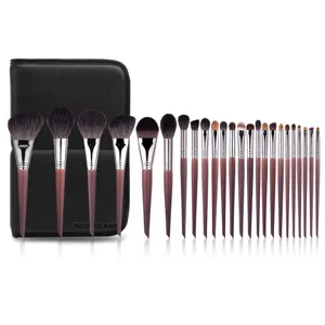 Professionele Make-up Borstel Set Geiten Ponyhaar Poeder Foundation Oogschaduw Borstel Met Houten Handvat Aluminium Buis Cosmetisch Hulpmiddel Voor Vrouwen