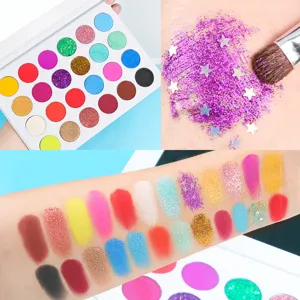 24 Color Eyeshadow Palette Shimmer Matte Glitter Makeup Set Vibrant Festive Daily Look