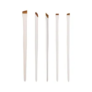 Ultra Dunne Mes Eyeliner Borstel Sikkel Plat Hoek Wenkbrauw Borstel Fijne Schuine Synthetische Haren Houten Handvat Make-up Borstel Detail Cosmetica Tool