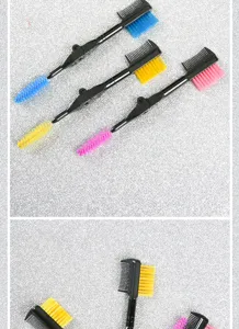 Draagbare opvouwbare dubbelzijdige wenkbrauwborstel en wimperkam make-up hulpmiddel voor styling.