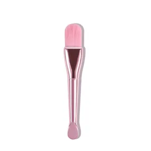 Pennello per maschera facciale in silicone a doppia estremità con spatola trucco rosa
