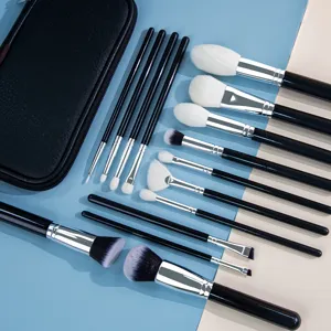 Kit de Pinceaux de Maquillage Professionnel Poils en Laine Synthétique Poudre Ombre à Paupières Pinceaux Estompeurs Avec Manche en Bois Outils de Maquillage Femme