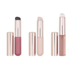 Zachte Siliconen Lippenpenseel Met Deksel Vingervormige Lippenstift Blending Penseel Mini Draagbare Concealer Borstel Stofdichte Make-up Kwast Vrouwen
