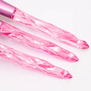 Pink crystal diamond handle makeup brush set professional cosmetic beauty tools main display view