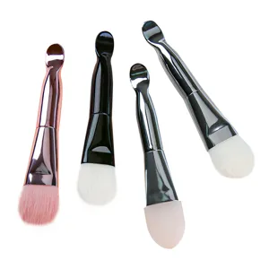 Dubbelzijdige siliconen gezichtsmasker kwast set zachte make-up borstels met spatel