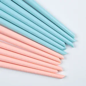 Pastel pink and blue makeup brush handles set for professional beauty and daily cosmetic use.